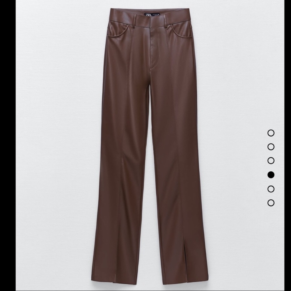 Zara Chocolate Brown Faux Leather Pants